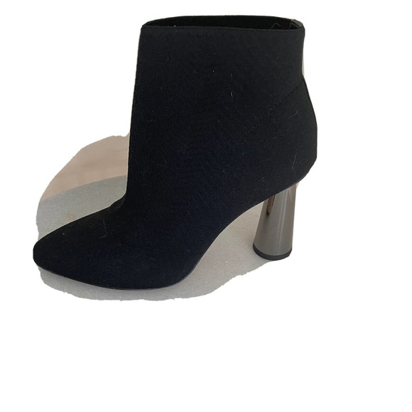 BCBGeneration Conny Black Stretch Fabric Ankle Boot Mirrored Heels Women’s 7.5 - Picture 2 of 16